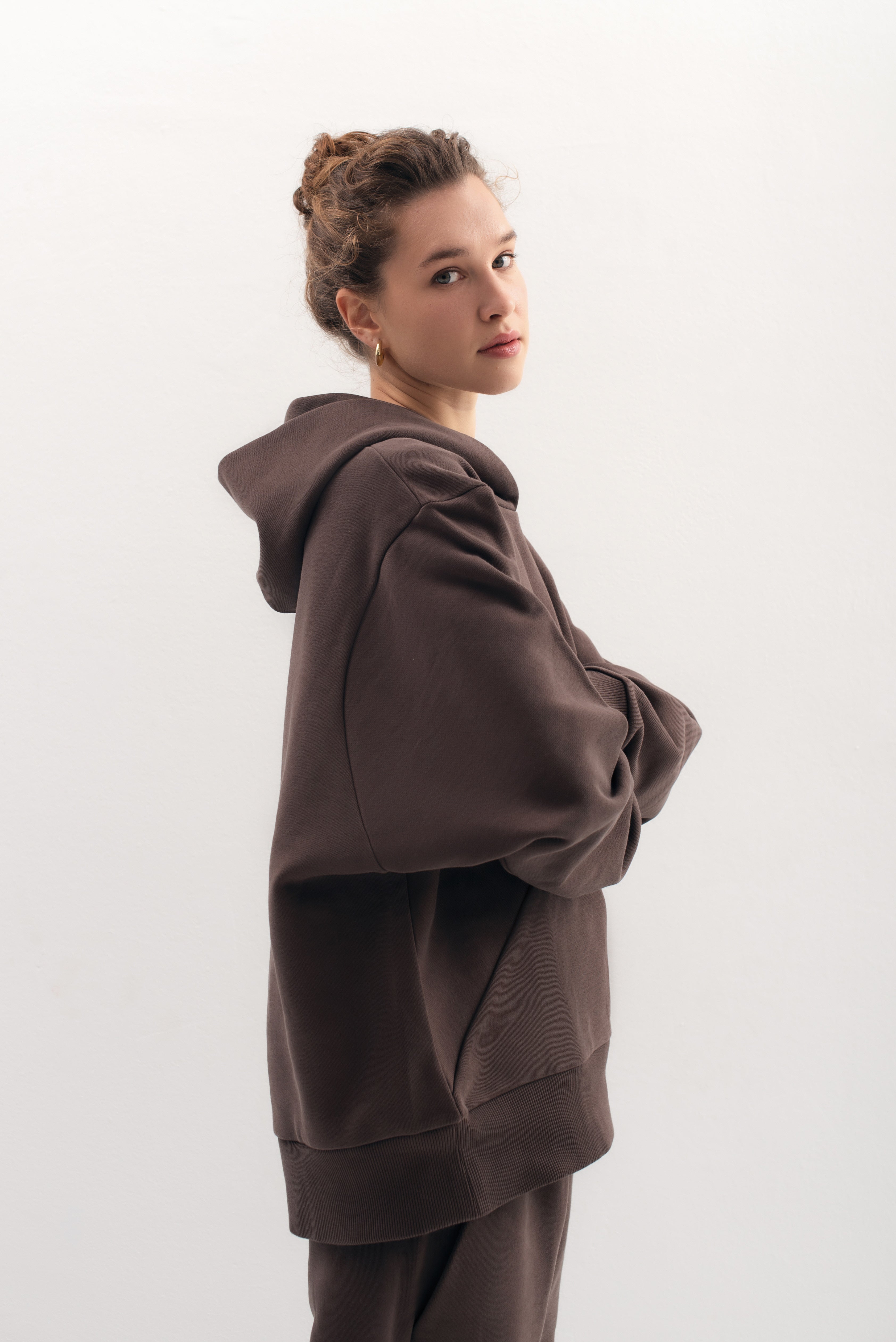 The Optimal Set in Sunset shadow nursing clothes hoodie side