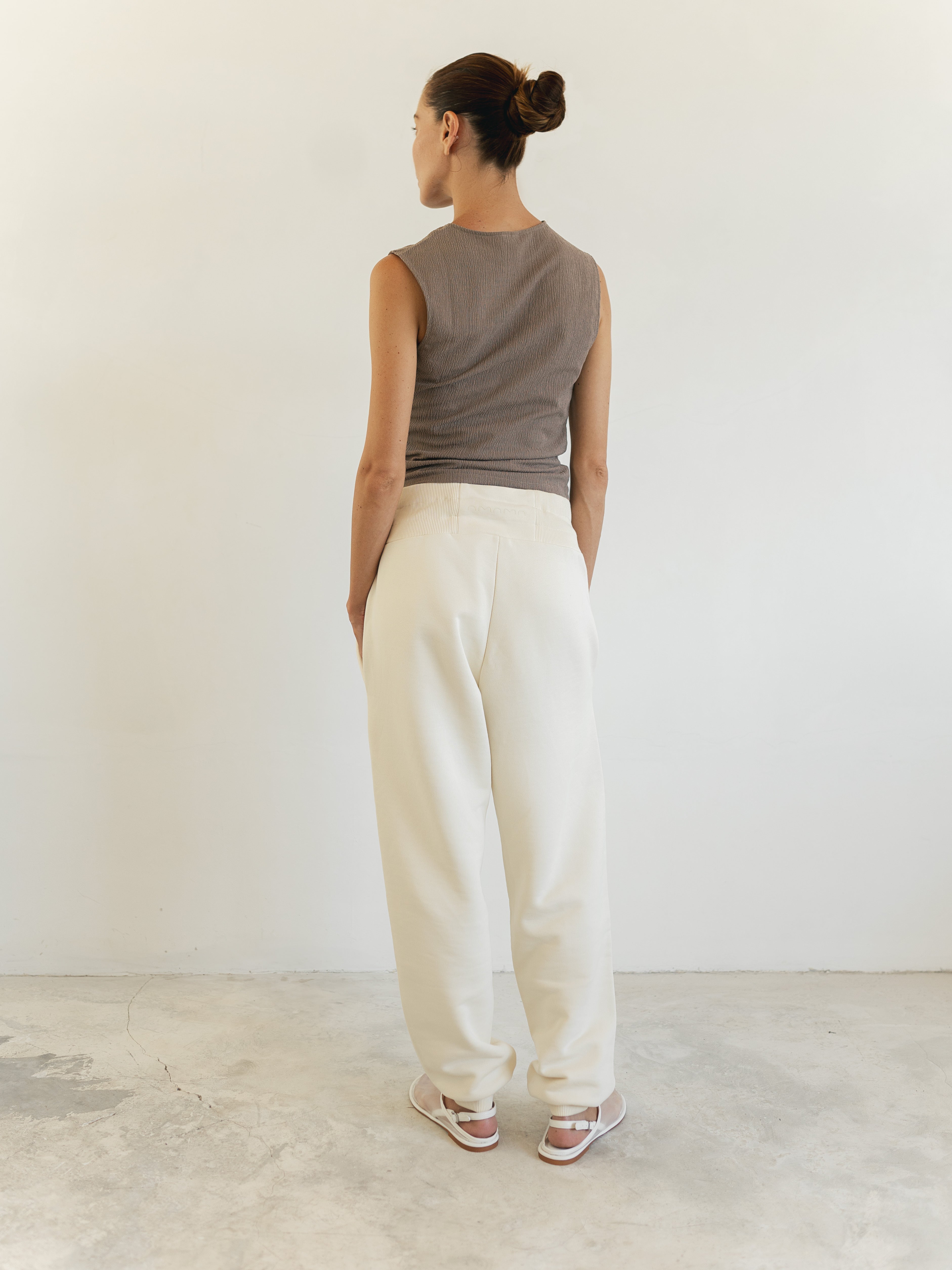 Back view of The Optimal Jogger in Sun Sparkle, a comfortable and stylish addition to maternity wear. Perfect for use during and after pregnancy | shop online | amama.shop